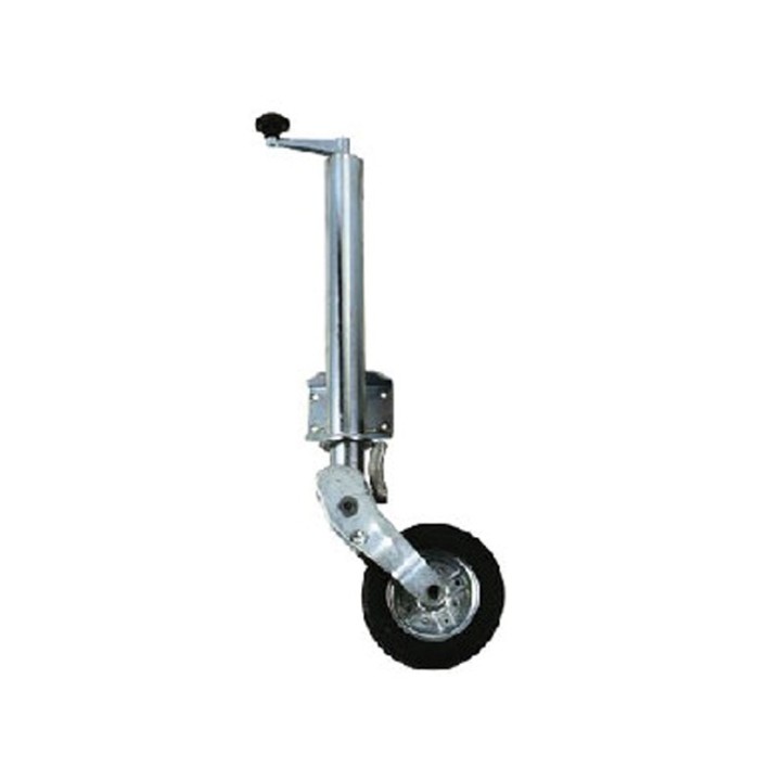 Vue d'ensemble de la roue jockey pivotante 60 mm pour attelages lourds.