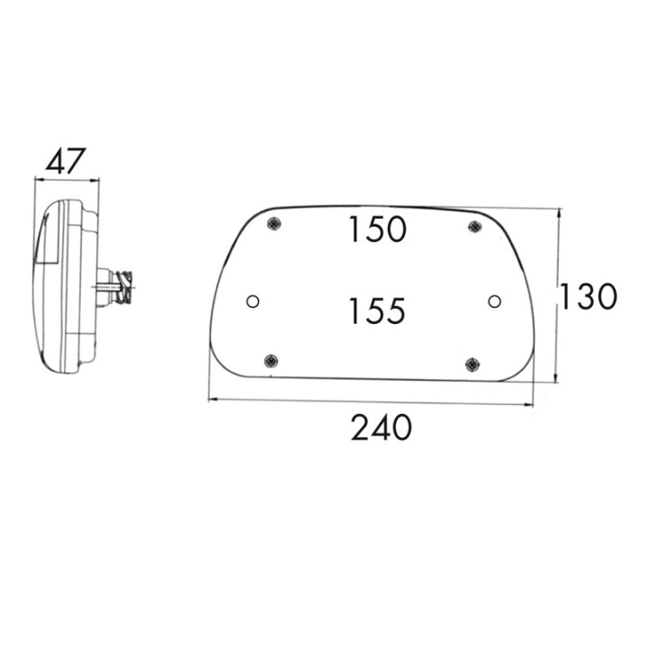 Feu 5 fonctions a LEDS - Gauche - SIM 3149 - Feux à LED pour remorque