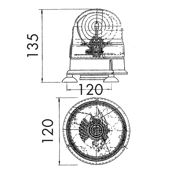 Gyrophare SATURNELLO 12/24V - Magnetique - Gyrophare à ampoule halogène