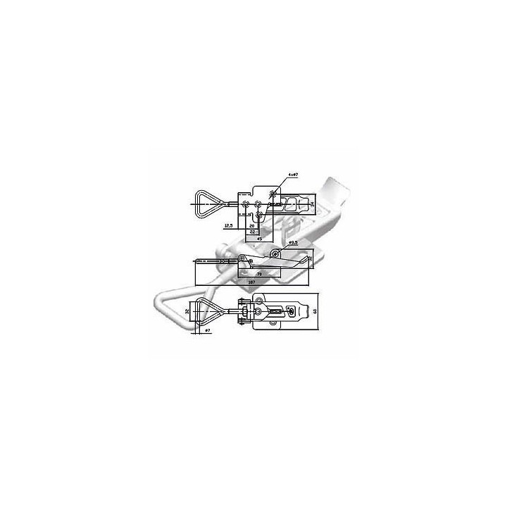 Grenouillère Réglable pour Remorque - Longueur 115 mm - Fixation Sécurisée