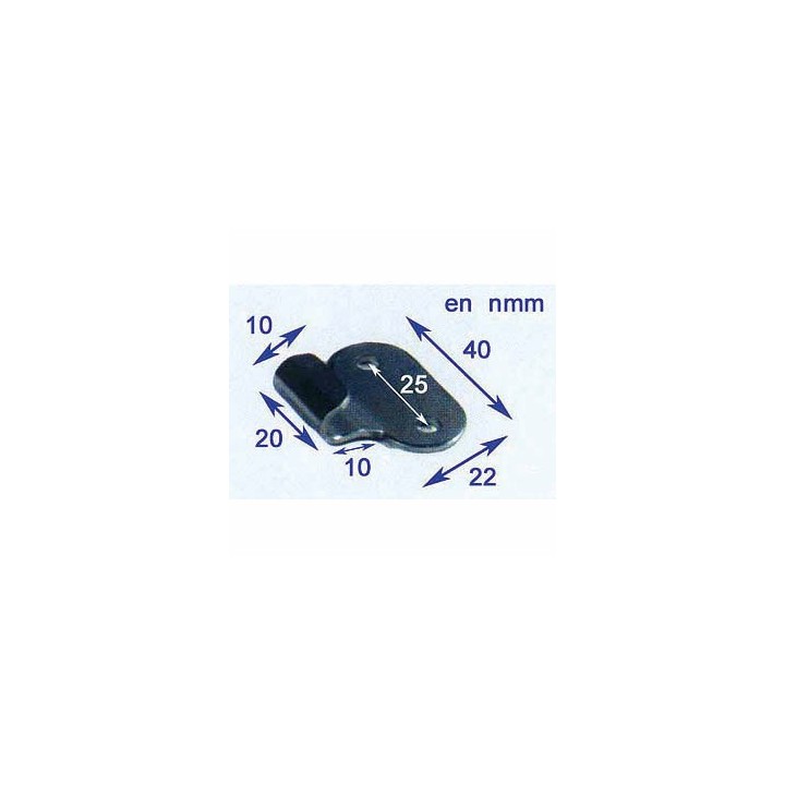 Crochet de Grenouillère 40 x 22 mm – Entraxe 25 mm – Verrouillage Sécurisé