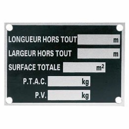 Plaque Constructeur en Aluminium pour Remorque - Dimensions 100 x 70 mm