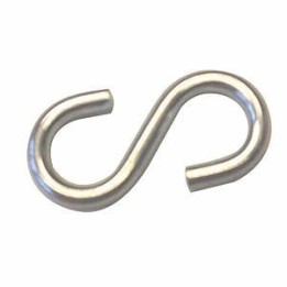 Crochet S diamètre 4mm longueur 45mm à l'unité - Accroche-bâches et sandows