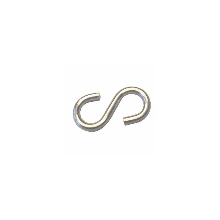 Crochet S diamètre 4mm longueur 45mm à l'unité - Accroche-bâches et sandows