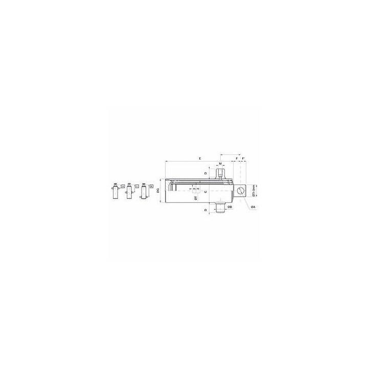 Vérin hydraulique simple effet 1T2 - Pompes et vérins hydrauliques