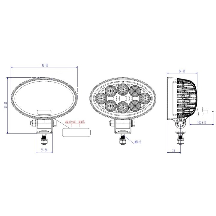 Phare de Travail LED - Ovale