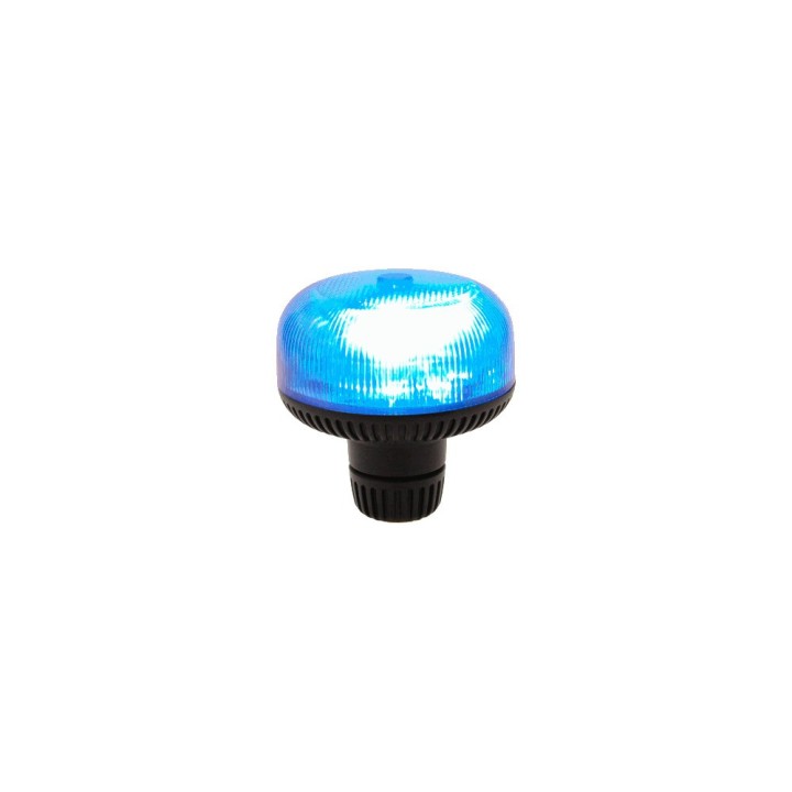 Gyrophare CRYSTAL tige rigide tournant bleu - H. 121 mm