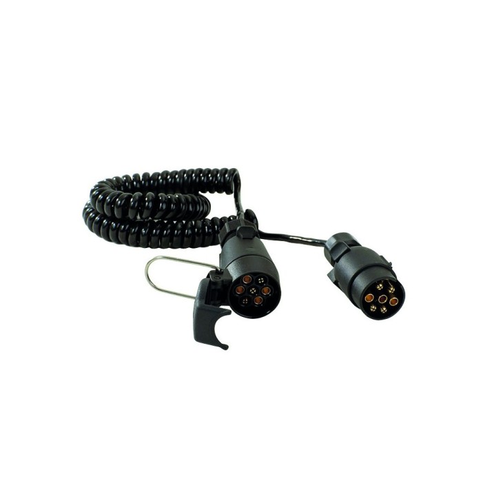 Rallonge spirale mâle/mâle plastique - 5 m - 7 x 0,75 mm²