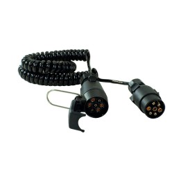 Rallonge spirale mâle/mâle plastique 3,5 m - 7 x 0,75 mm²