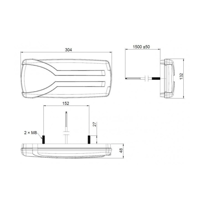 Feu LED Multifonction Arrière Gauche CARMEN LZD 2400