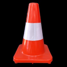 Cône PVC 300 mm Souple - Rouge/Blanc avec Bande Réfléchissante