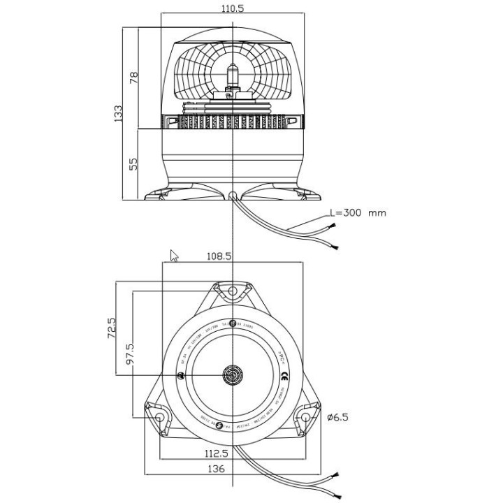 GYROPHARE HALOGENE MINIMAX 12V