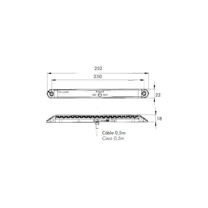 FEU ARRIERE XL 3 FONCT. A LED