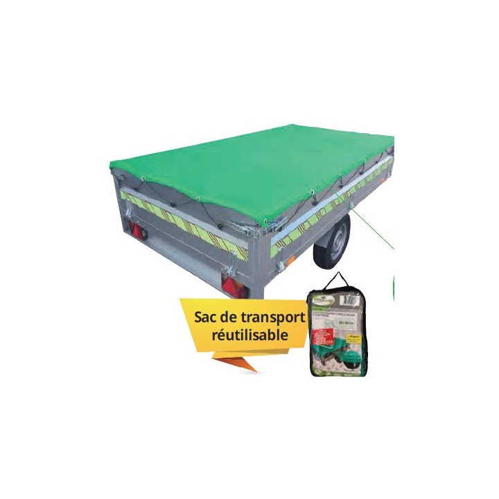 BACHE FILET REMORQUE 250 x 160 cm mailles fines