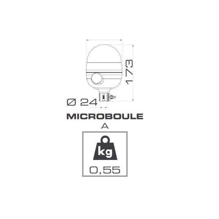 GYROPHARE MICROBOULE T RIGIDE 24V