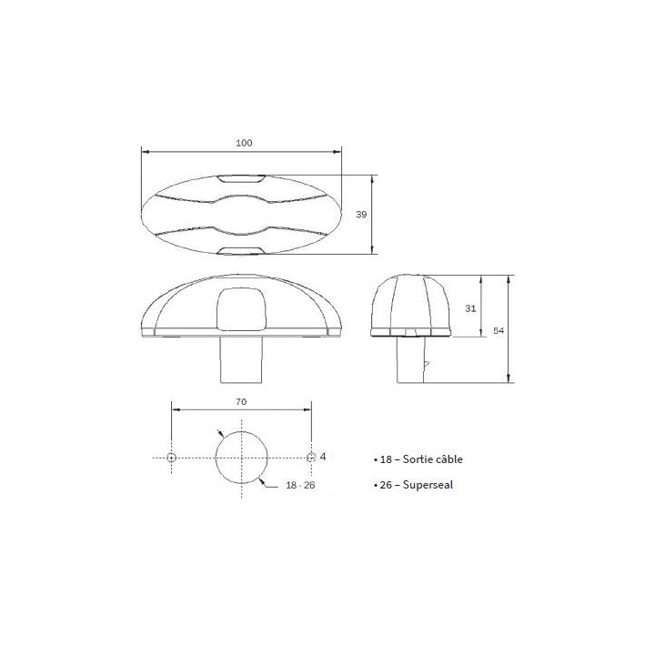 FEU DE GABARIT BICOLORE LED 12/24V