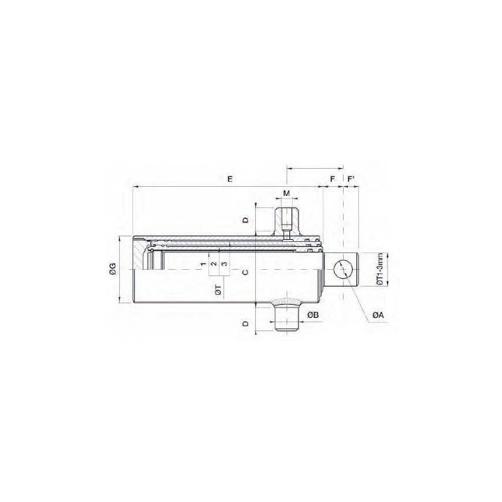 VERIN HYDRAULIQUE SIMPLE EFFET SUP 3EXPAN COURSE 910