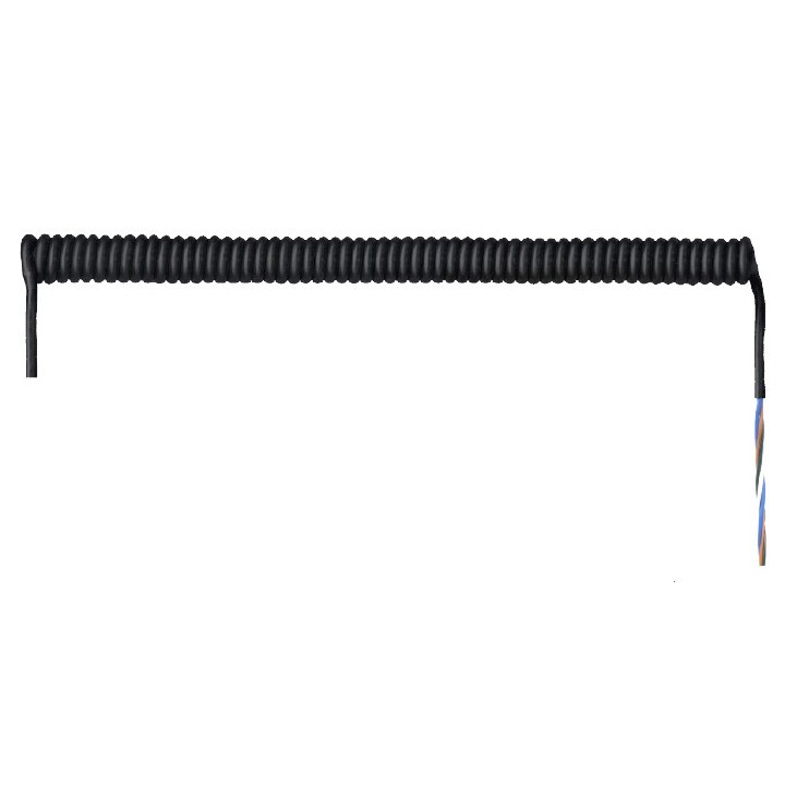 Cordon Spiralé 8x1mm² Nu - Extensible 3m, Résistant aux Huiles