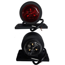 Feu de gabarit court rouge et blanc - Compact et performant pour remorques et véhicules utilitaires.