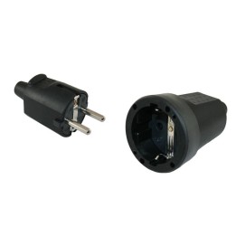 FICHE MALE 220 V CAOUTCHOUC SHUKO