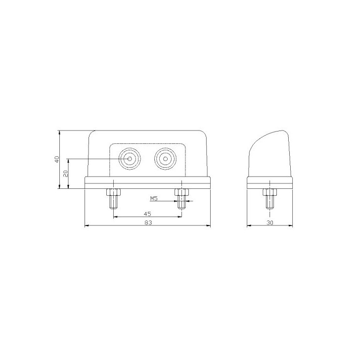 Pack de 2 éclaireurs de plaque LED 12-24V