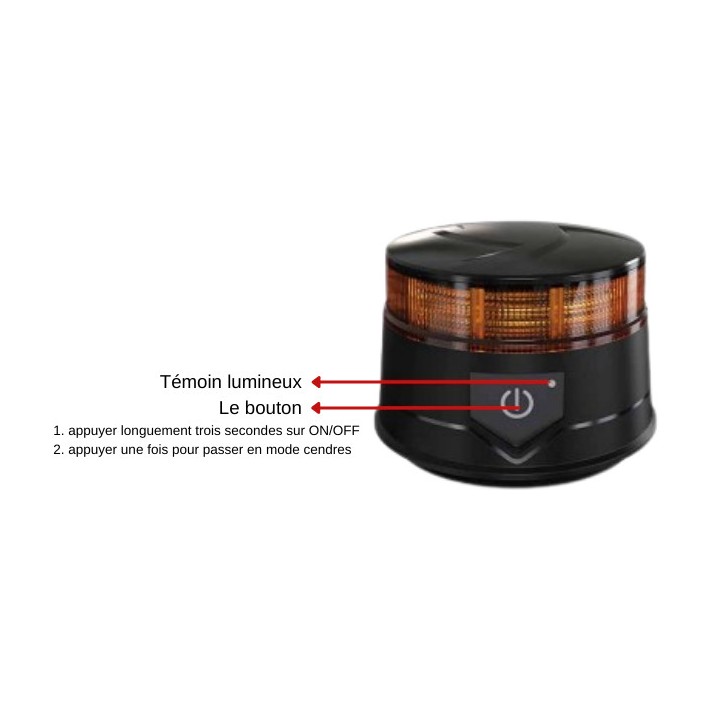 GYROPHARE LED MAGNETIQUE SANS FIL + TELECOMMANDE