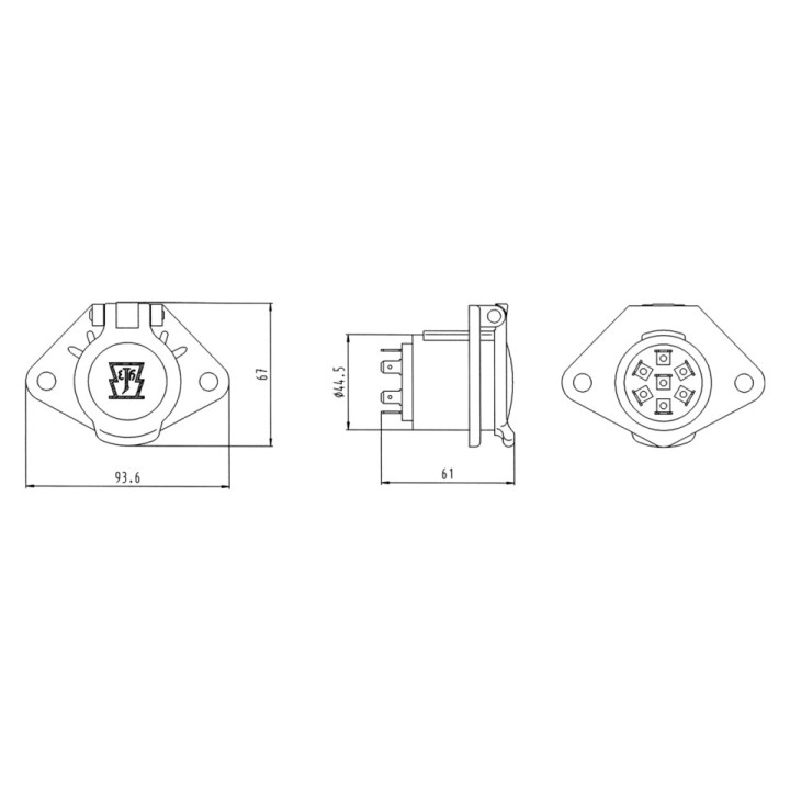 SOCLE 7PLOTS 24V - TYPE N