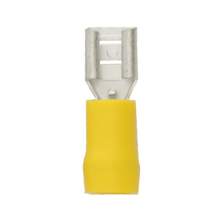 Cosses plates femelles  jaune 6,3x0,8