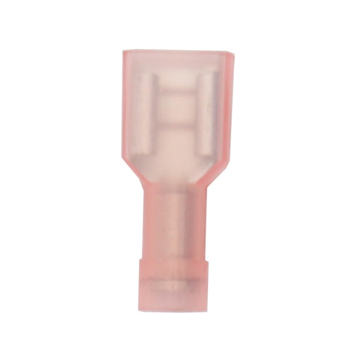 Cosses plates femelles rouges 6,35 mm - blister par 10
