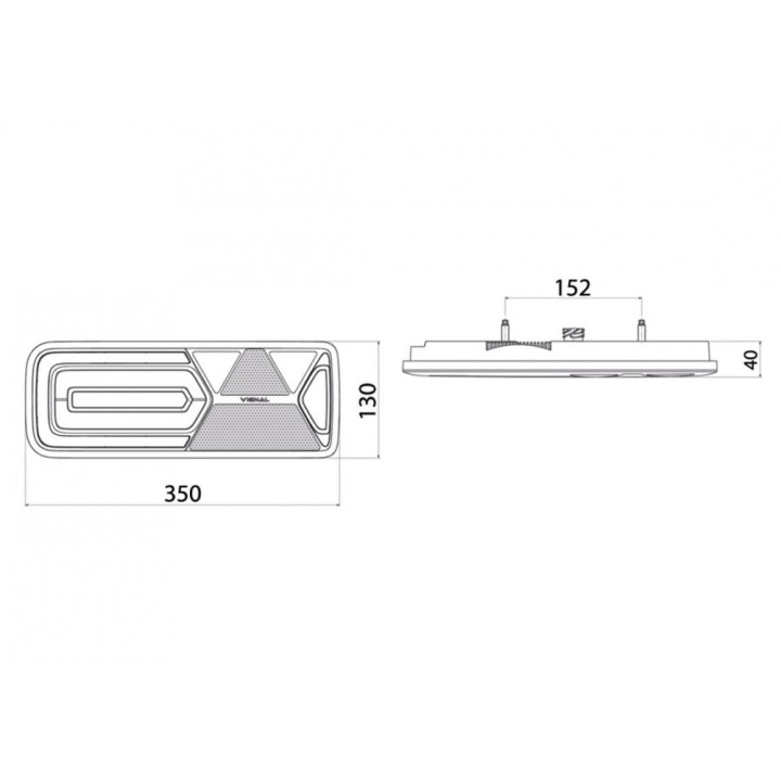 FEU ARRIERE LED 3 FONCTIONS -24V - LCR19 + CONNECTEURS ADDITIONNELS