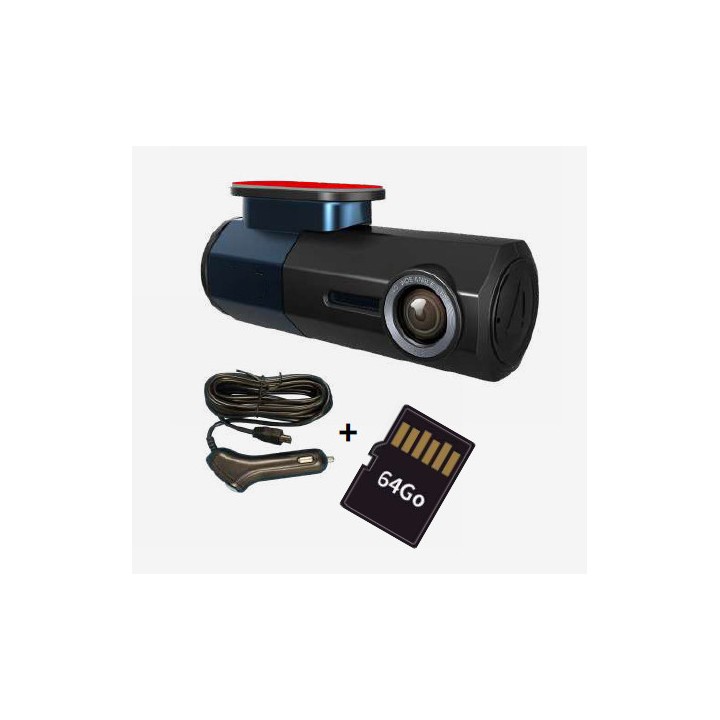 DASHCAM + CABLE ALLUME CIGARE + CARTE SD 64GO