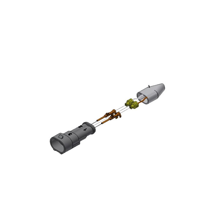 Connecteur Superseal male 2 voies