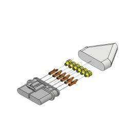 Connecteur Superseal male 6 voies