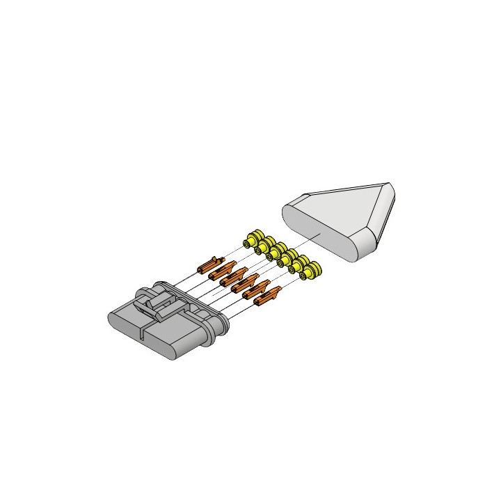 Connecteur Superseal male 6 voies