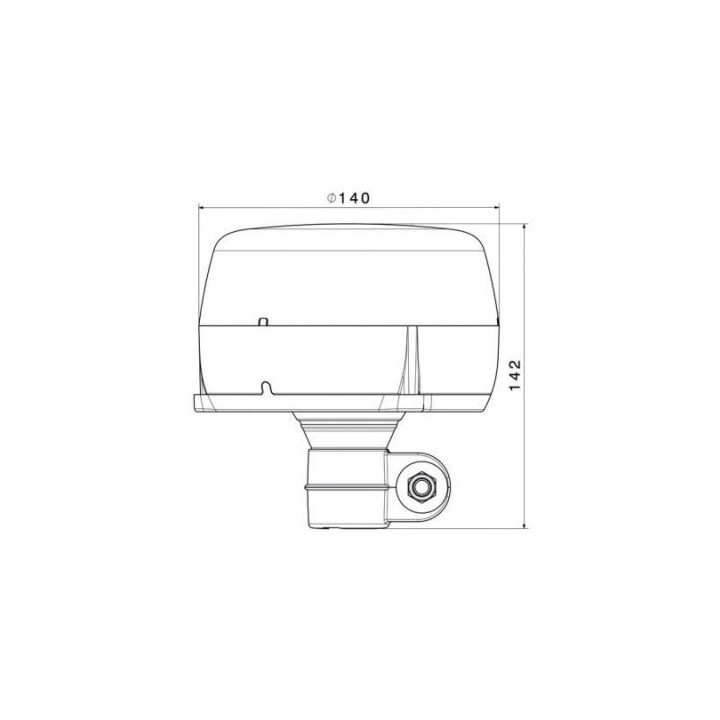GYROPHARE LED ATLAS - TIGE RIGIDE - AMBRE