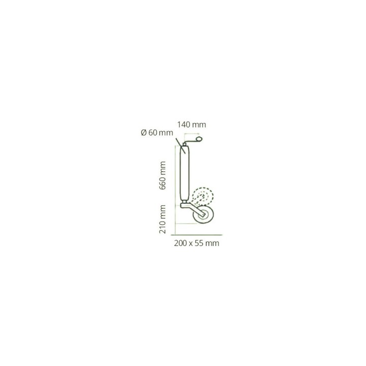 ROUE JOCKEY AUTOMATIQUE 60MM