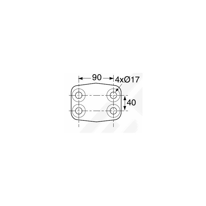 Crochet boule 70C DIAMETRE 17 - 4 TROUS