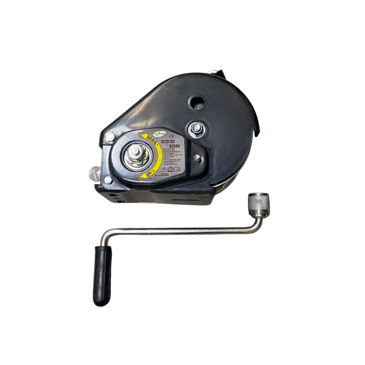 Treuil halage manuel 2950 kg - Sangle 8 m - Base galvanisée et coque protectrice