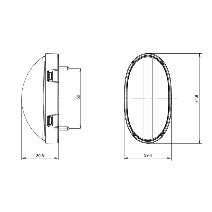 FEU DE POSITION AVANT BLANC - 12/24V