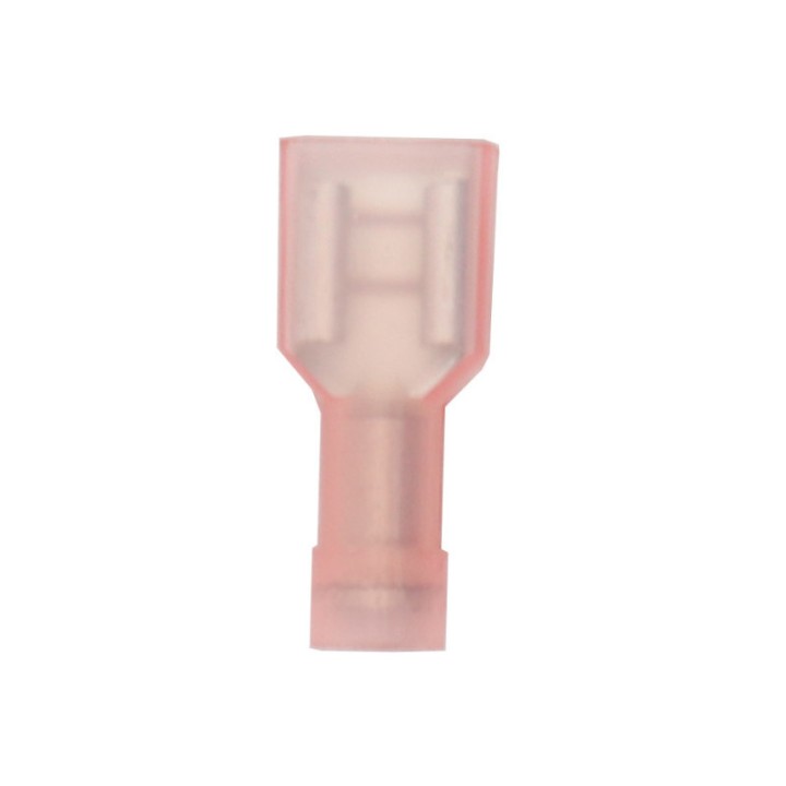 Cosses plates femelles rouges 6,35 mm - blister par 20