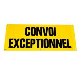 Panneau Convoi Exceptionnel en Tissu - 1200x400 mm - Calicot Classe B avec Oeillets