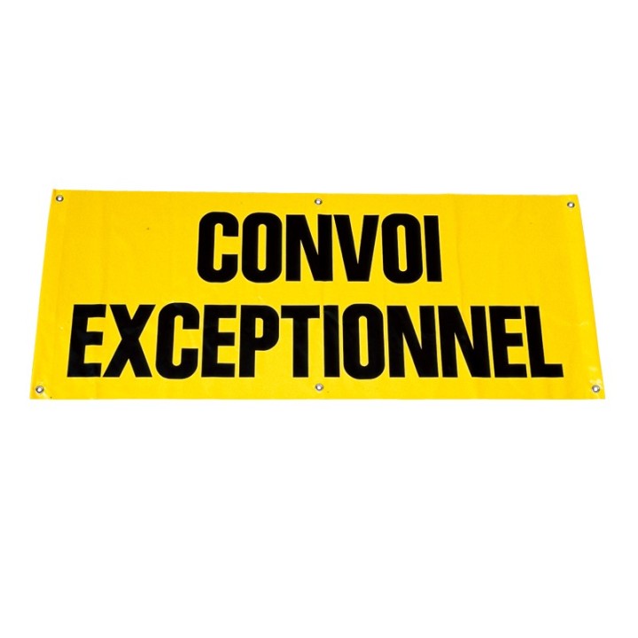 Panneau Convoi Exceptionnel en Tissu - 1200x400 mm - Calicot Classe B avec Oeillets