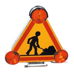 Panneau Travaux 700 mm - Halogène - Panneau de Chantier Lumineux